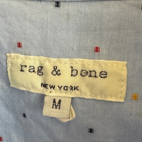 RAG & BONE Boyd Cotton Shirt in Blue Multi, Size M - Picture 11 of 11